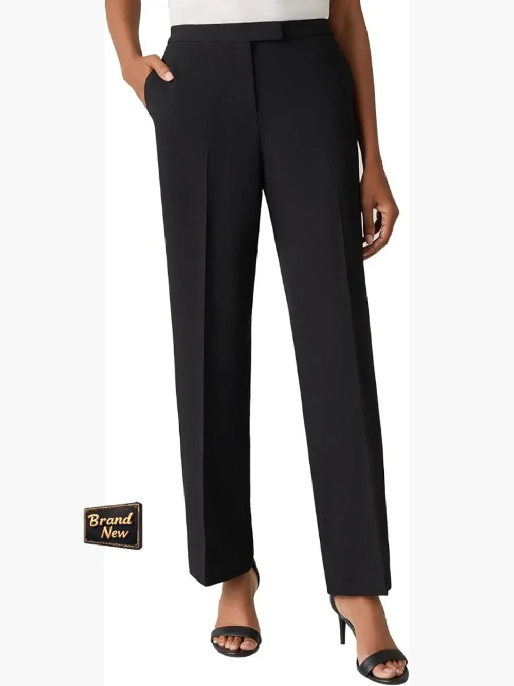 Tab Front Trousers – Stretch Crepe, Wrinkle-Resistant, 31
